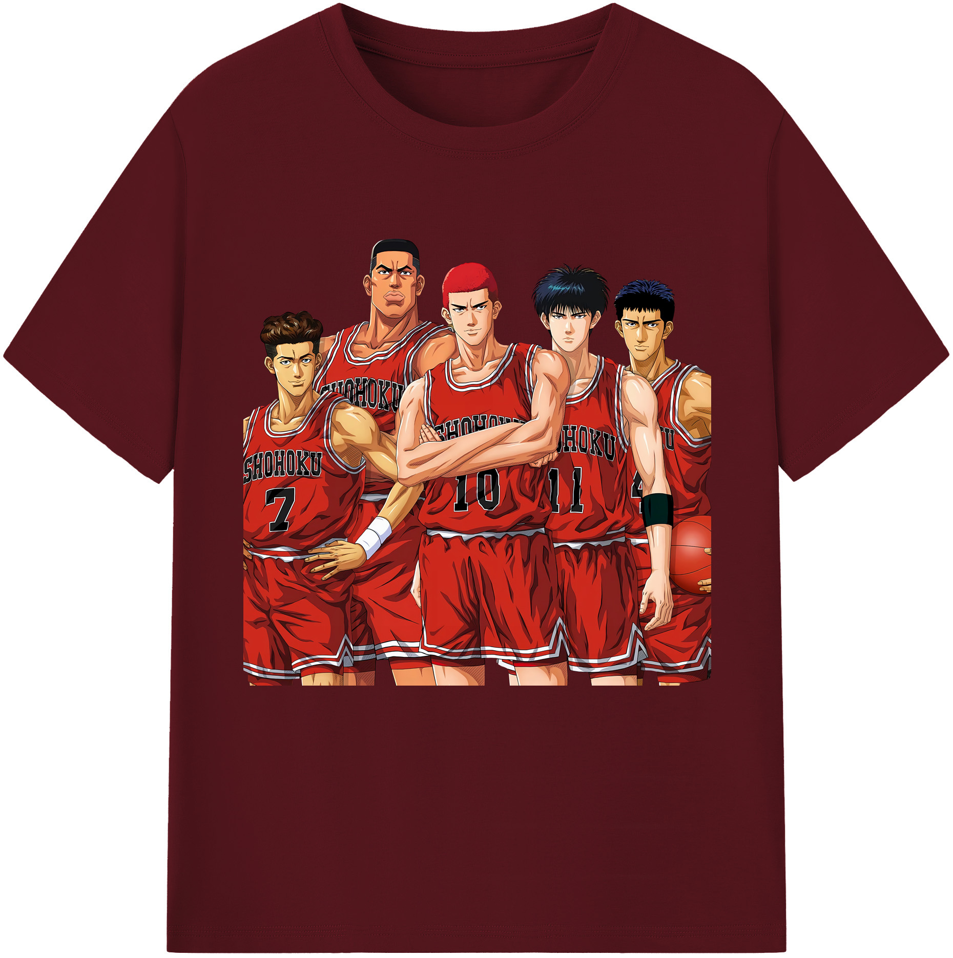 SLAM DUNK／スラムダンク 綿100％半袖Tシャツ（フロントプリント）